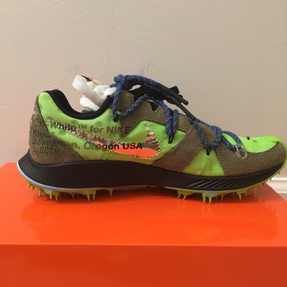 Off-White x Nike Zoom Terra Kiger 5 Electric Green - Picture 2 of 5